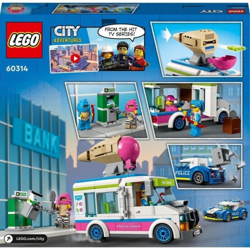 Lego City Dondurma Kamyonu Polis Takibi 60314 Yapım Seti (317 Parça)