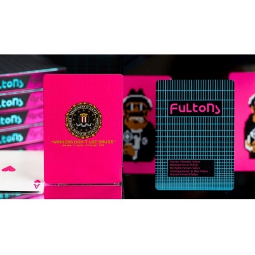 Fulton's Arcade Tron Edition Pink and Blue Foil Premium Oyun Kağıdı iskambil Kartları Destesi