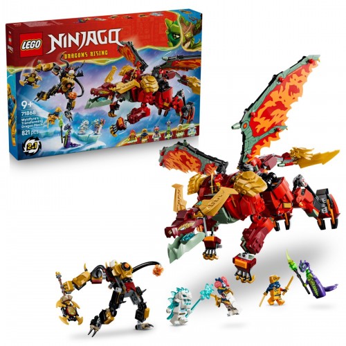 LEGO 71868 Wyldfyre Dönüşen Ejderha Robotu LEGO NINJAGO 71868 Wyldfyre’ın Dönüşen Ejderha Robotu 821 parçalık yapım seti