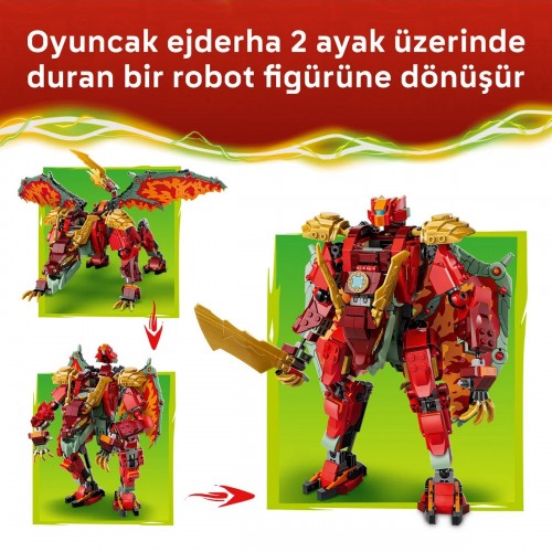 LEGO 71868 Wyldfyre Dönüşen Ejderha Robotu LEGO NINJAGO 71868 Wyldfyre’ın Dönüşen Ejderha Robotu 821 parçalık yapım seti