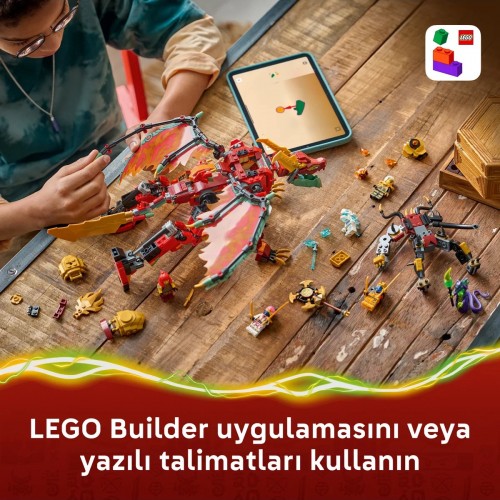 LEGO 71868 Wyldfyre Dönüşen Ejderha Robotu LEGO NINJAGO 71868 Wyldfyre’ın Dönüşen Ejderha Robotu 821 parçalık yapım seti