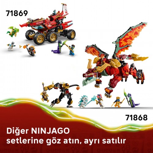 LEGO 71868 Wyldfyre Dönüşen Ejderha Robotu LEGO NINJAGO 71868 Wyldfyre’ın Dönüşen Ejderha Robotu 821 parçalık yapım seti