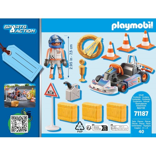 Playmobil Yarış Arabası ve Yarışçı Figürü 71187 (40 Parça)