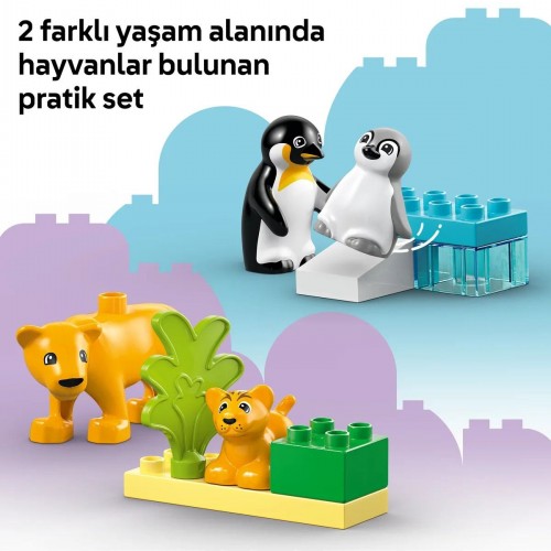 Lego Duplo Vahşi Hayvan Aileleri: Penguenler ve Aslanlar 10442 (10 Parça)