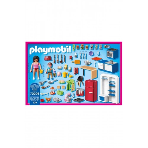 Playmobil Dollhouse Geleneksel Ev Aile Mutfağı Oyun Seti Oyuncakları 70206 (129 Parça)