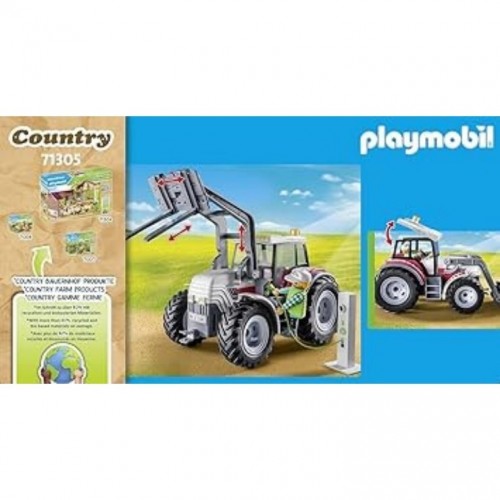 Playmobil Country Büyük Traktör Katlanır Çatılı ve Elektrik Şarj İstasyonu 71305 (31 Parça) 