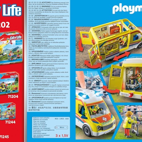 Playmobil City Life Işıklı ve Sesli Ambulans Oyun Seti Oyuncakları 71202 (67 Parça) 