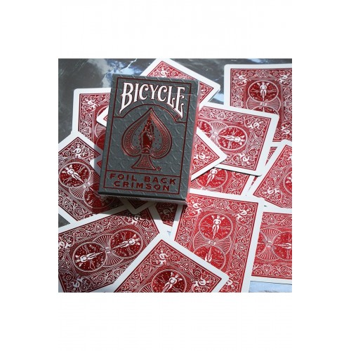 Bicycle Rider Back Crimson Luxe Foil Back Metalluxe Kırmızı Oyun Kağıdı iskambil Kartları Destesi