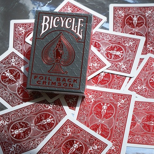 Bicycle Rider Back Crimson Luxe Foil Back Metalluxe Kırmızı Oyun Kağıdı iskambil Kartları Destesi