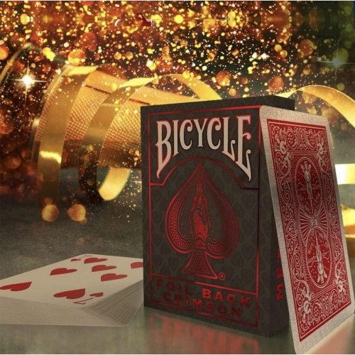 Bicycle Rider Back Crimson Luxe Foil Back Metalluxe Kırmızı Oyun Kağıdı iskambil Kartları Destesi