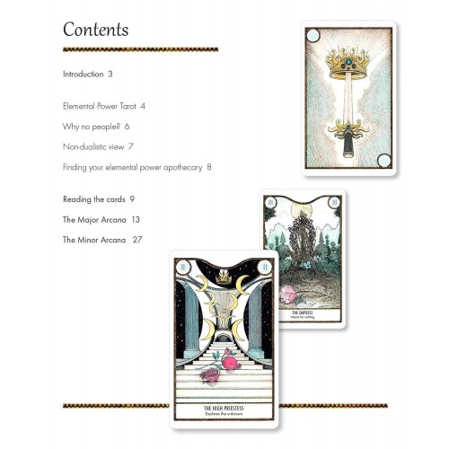 Elemental Power Tarot Kartları Destesi Melinda Lee 78 Kart ve 64 Sayfa Resimli Kitap