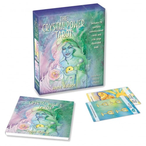The Crystal Power Tarot Kartları Destesi 78 Kart ve 68 Sayfa Resimli Kılavuz Kitap Jayne Wallace