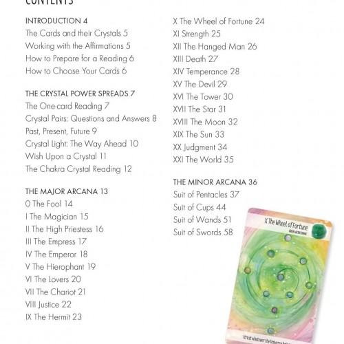 The Crystal Power Tarot Kartları Destesi 78 Kart ve 68 Sayfa Resimli Kılavuz Kitap Jayne Wallace