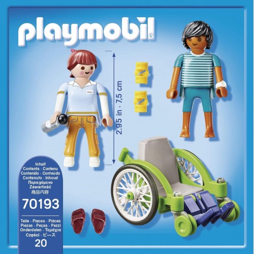 Playmobil City Life Tekerlekli Sandalyedeki Hasta ve Bakıcı Oyuncakları Figürleri 70193 (20 Parça)