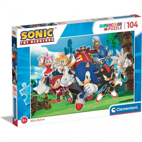 Clementoni Super Color Sonic The Hedgehog Kaliteli Premium Yapboz 104 Parça Çocuk Puzzle 27159