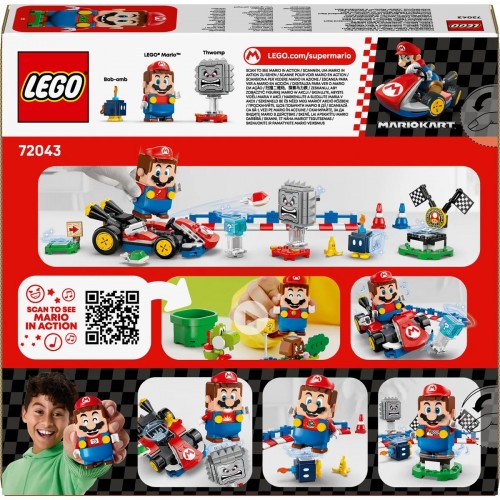 Lego Super Mario Mario Kart – İnteraktif LEGO Mario ve Standard Kart 72043 (278 Parça)
