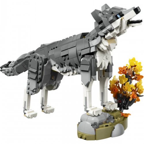 LEGO Creator 3'ü 1 Arada Orman Hayvanları Gri Kurt 31393 kutu tasarımı ve parçaları LEGO Creator Gri Kurt 31393 Yapım Seti