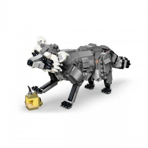 LEGO Creator 3'ü 1 Arada Orman Hayvanları Gri Kurt 31393 kutu tasarımı ve parçaları LEGO Creator Gri Kurt 31393 Yapım Seti