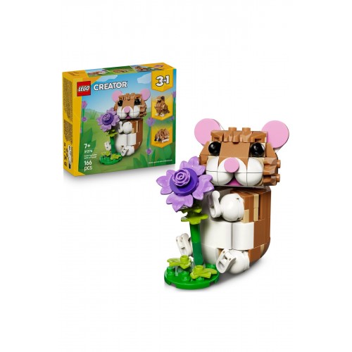 Lego Creator 3’ü 1 Arada Sevimli Hamster ile Çiçek 31376 – 7+ için Oyuncak Yapım Seti (116 Parça)